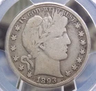 1893 "S" Barber SILVER Half Dollar 50c PCGS G6 #898 Good ECC&C, Inc.