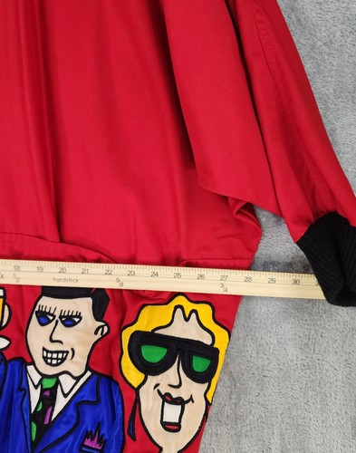 Silkscapes Jacket Womens One Size Red Big Button Wearable Art 90s Party Vintage - Picture 5 of 14