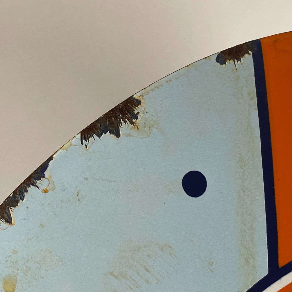 Gulf Enamel Sign - Ø 50cm (19.7") - Nice Garage Vintage Gas Station Wall Signage - Image 3 of 4