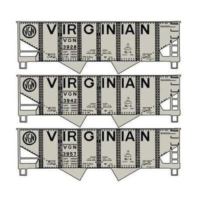Accurail ~ HO Scale ~ USRA 55-Ton 2-Bay Open Hopper ~ Kit ~ Virginian ~ 8175