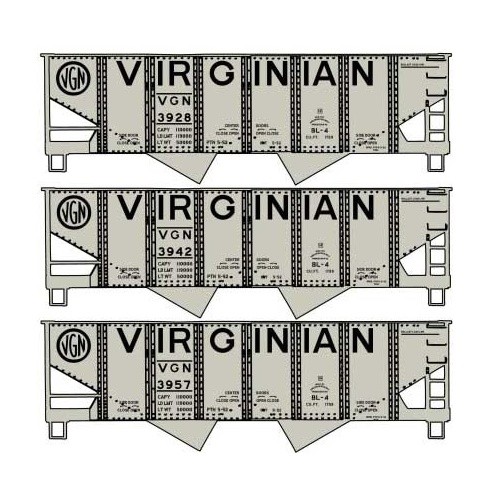 Accurail ~ Escala HO ~ USRA Tolva Abierta 2 Bahías 55 Ton ~ Kit ~ Virginian ~ 8175 | Zustand: New