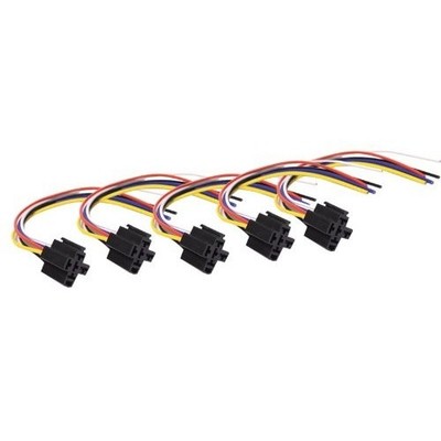 Absolute USA 5-Pin 12 VDC Interlocking Relay Socket, 5 Set