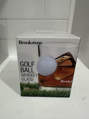 Brookstone - Golf Ball Whiskey Glass - Great for Gifting! - NEW