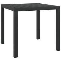 Gartentisch Schwarz 80X80X74 Cm Aluminium Und WPC