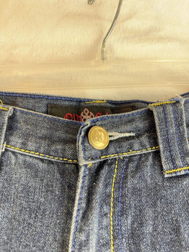 Pantalones Cortos Old Skool Urban Royale Para Hombre 36 Azul Denim Bordado Jean Suelto Hip Hop Foto 2 de 4