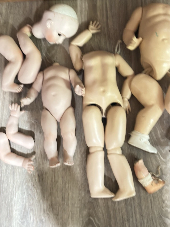 Gran Lote Antiguo Alemán Composición y Cerámica Muñeca Piezas Extremidades ¡COMO ESTÁ! Foto 3 de 4