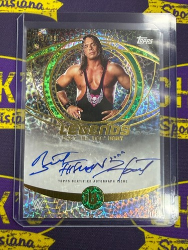 2025 TOPPS BRET HIT MAN HART LEGENDS ON CARD AUTOGRAPH /99 WWE