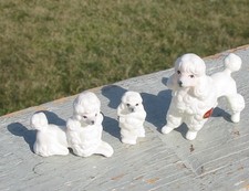 Vtg Miniature Toy Poodles Dog Puppies Bone China Japan Figures 3 Set Trio Family