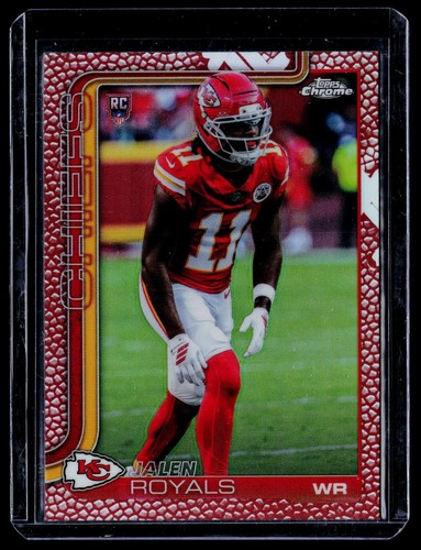 2025 Topps Chrome #337 Jalen Royals Football Leather Refractor