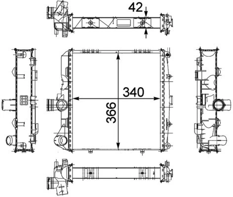 RADIATOR ENGINE COOLING CR 817 000P FOR PORSCHE BOXSTER/Spyder 911/Speedster - Image 3 of 4