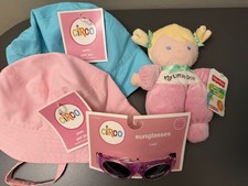 Fisher-Price My Little SnugaMonkey 9 in Plush Soft Body Baby Doll Hat Sunglasses