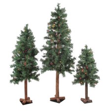 Northlight 3 Woodland Alpine Artificial Christmas Trees 3' 4' 5' - Multi-Color