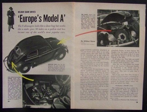1954 VW Volkswagen Bug Vintage Test Report pictorial