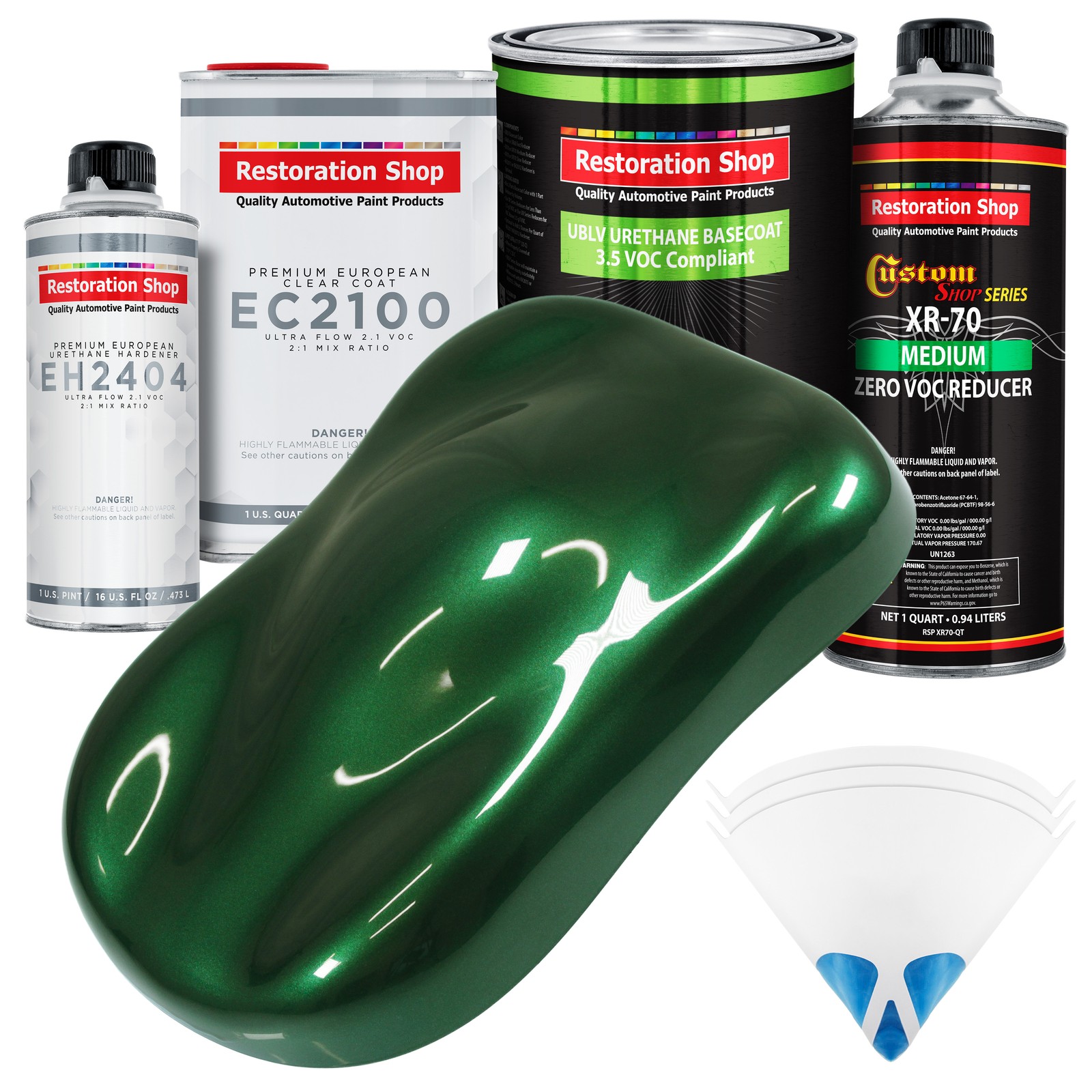 British Racing Green Metallic Low VOC Urethane Paint Quart Kit with Euro Clear Coat