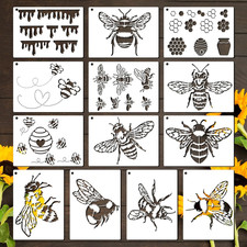 13Pcs Bee Stencil, Reusable Stencils for Painting, Honeycomb Stencil for DIY Cra