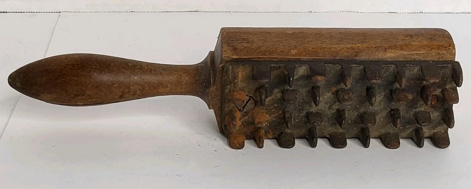 Antique Primitive Wooden Handle Meat Tenderizer Kitchen Tool