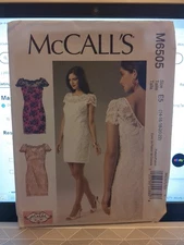McCall's Sewing Pattern M6505 Misses' LINED DRESS size-16-18-20-22 UC/FF