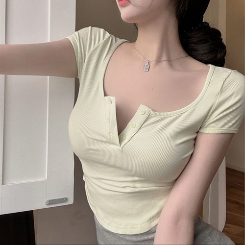 Stylish Short Sleeve Crop Tops Available in Multiple Solid Color Options - Picture 12 of 30