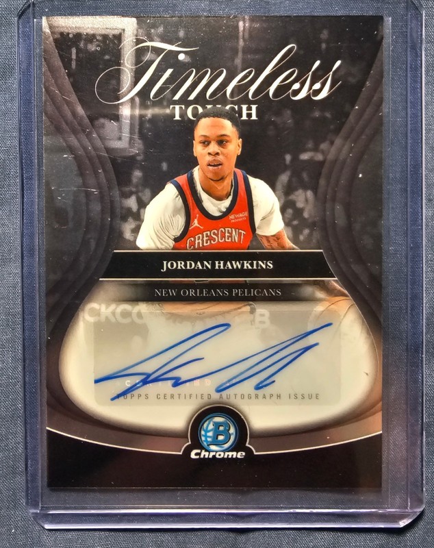 2025 Topps Bowman Chrome Jordan Hawkins Auto Timeless Touch Pelicans