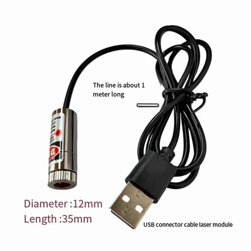 0.47 in USB Red Laser Module 5 mW 650 nm – Adjustable Focus