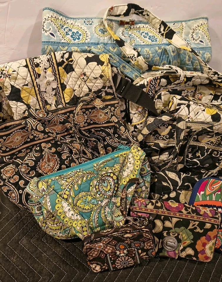 VERA BRADLEY MIX LOT 10 Totes, Diaper Bags, Purses, Wallets Sizes Reseller Color - Image 2 of 4