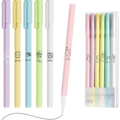 Gelstifte Set, 6 Stk. in Schwarz, Feine , Schnell Trocknende Tinte