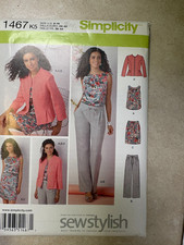 Simplicity 1467 Sewing pattern, Jacket, Tank, Skirt, Pants, Sizes 8-16 UNCUT