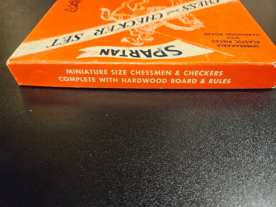 Спартанский шахматы и шашки комплект - винтажный 1950 - деревянная доска - Изображение 3 из 4