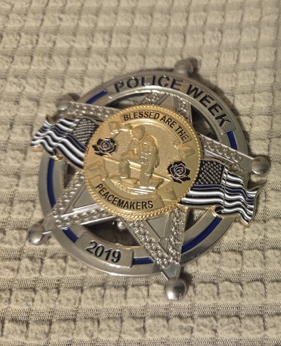 Full-sized "Blessed Are The Peacemakers" 2019 Police Week LEO Collectible Badge