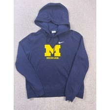 Nike Michigan Wolverines Navy Blue Hoodie Sweatshirt Womens Medium
