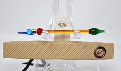 Vintage Francesco Rubinato Glass Dip Pen Hand Made Italian Multi- Color NEW Box