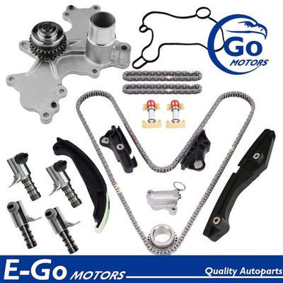 Water Pump Timing Chain Kit VVT Solenoid Adjusters For Ford Explorer Transit 3.5