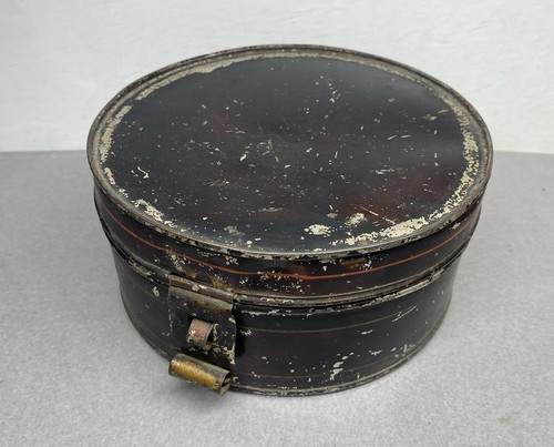 Antique Round Metal Tin Spice Box Set with 5 Spice Tins - Picture 16 of 19