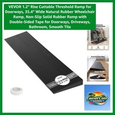 Eco-Friendly 35.4" Wide Wheelchair Ramp - 1.2" Rise Slip-Resistant Design