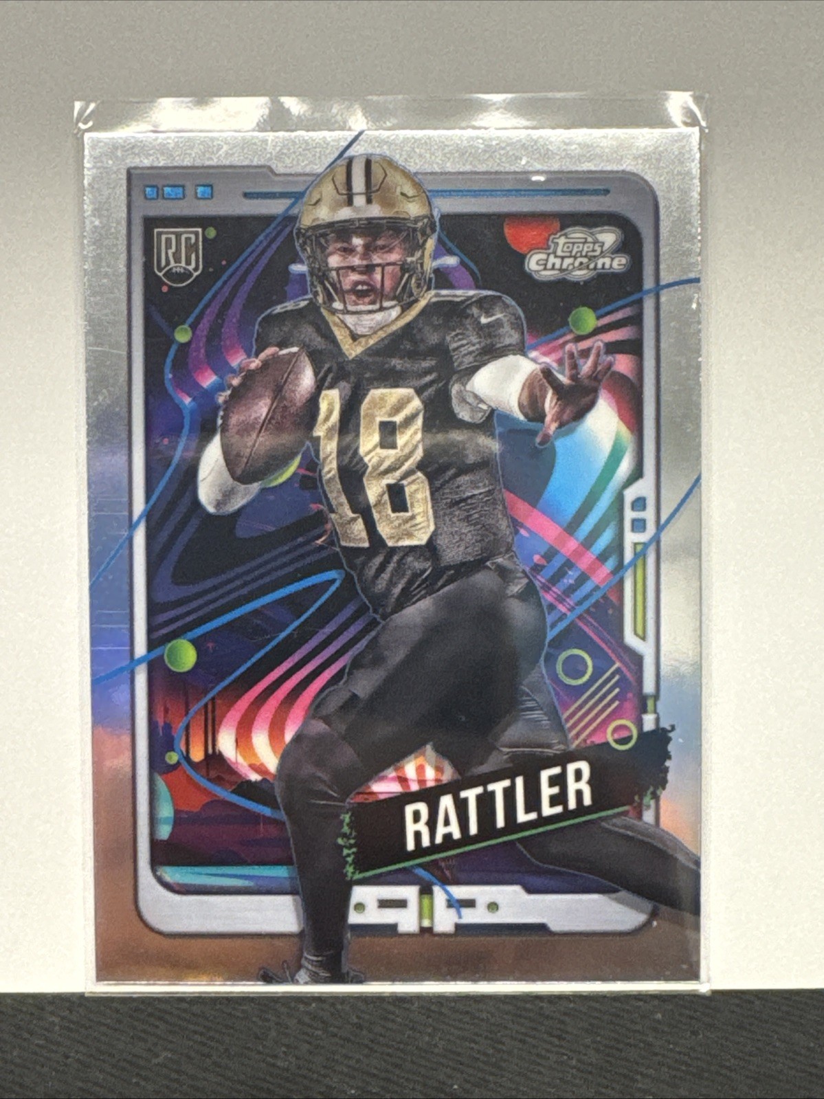 Spencer Rattler 2024 Topps Chrome Cosmic New Orleans Saints #164 Rookie