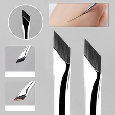 2pcs Ultra Thin Eyeliner Brush Fine Angle Flat Eyebrow Detail Brush UK