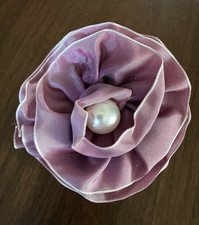 Fabric Flower Hair Clip w/ Pearl Accent Dance Hair Piece