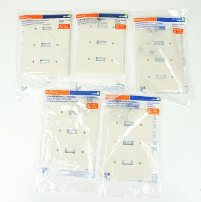 Leviton 3-Gang Light Almond Toggle Nylon Midway/Midsize Wall Plate (5-Pk) PJ3-T