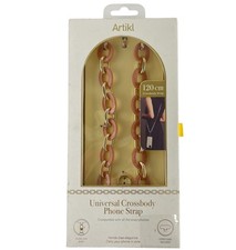 Artikl Universal Crossbody Phone Lanyard Amber Gold Chain Link w/Strap Card NEW