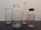 4 VTG Glass Jars/Bottles, Mid-1900s Includes, Soda, Baby, Dairy & Juice Or Water