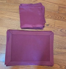 Ambrosia 6 Placemats 6 Napkins Satin Bed Bath Beyond Unused Garnet Red Dinner