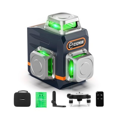 CIGMAN Laser Level Self Leveling 3x360° 3D Green Cross Line for Constructio