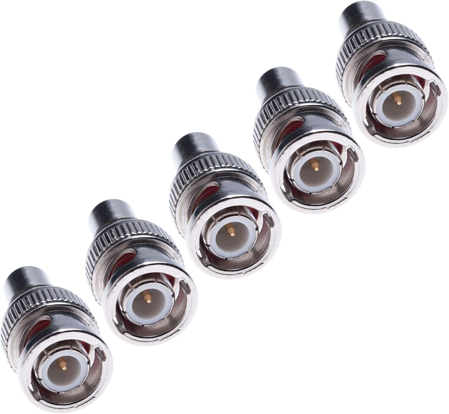 BNC CCTV Crimp Plug Connectors With Brass Center Pin For RG59 Coaxial Cable Ins