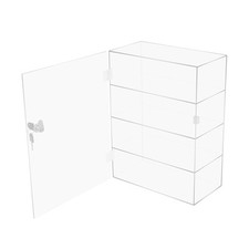 Clear Acrylic Display Case Countertop Box Dustproof Shelves Showcase with Lock