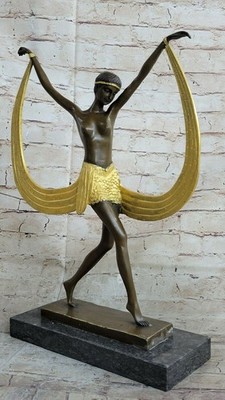 Handgefertigte Messingskulptur Kunst Deko Signiert Von Miraval Band Tänzer Akt