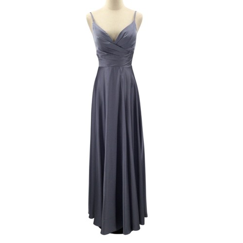 AW BRIDAL SZ 0 XS dusty blue wedding guest formal party dama maxi dress B51