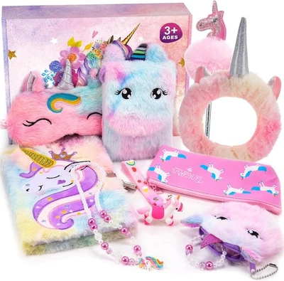 HAPPYGOLUCKY Traumhaftes Einhorn Geschenkset für Mädchen – Tagebuch, Schmuck & Accessoires