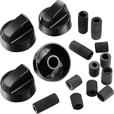Jetec 4 Pack Control Knobs Replacement with 12 Adapters for Oven/Stove/Range,...