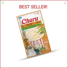 INABA Churu Cat Treats, Lickable, Squeezable Creamy Pur&eacute;e Cat Treat with Green T