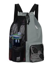 WANDF Swim Bag Mesh Drawstring Backpack with Wet Pocket for Swimming, Gym, an...